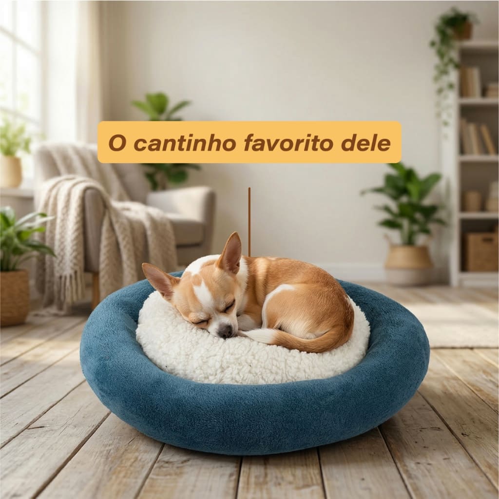 Cama para cachorro Redonda 50 cm x 50 cm Caminha Pet Pelucia Nuvem Macia Cão Gato Quentinha Inverno